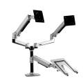 Support de bras de bureau extensible en gros pour deux moniteurs LED LCD